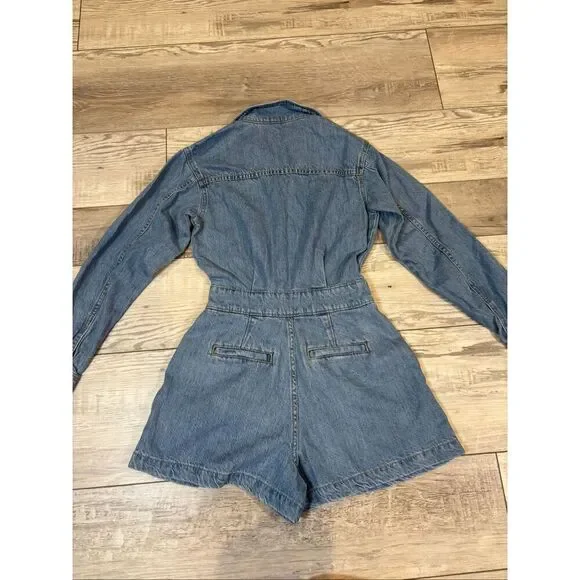 Universal Thread jean/denim one piece, short romper size 00 - Picture 7 of 12